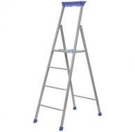 Стремянка стальная 4ст. из профильной трубы 30х15мм облег., с лотком для инстр.