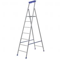 Стремянка стальная 7ст. из профильной трубы 30х15мм облег., с лотком для инстр.