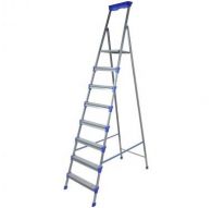 Стремянка стальная 8ст. из профильной трубы 30х15мм с шир. ступенью, с лотком для инстр.