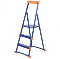 Стремянка стальная 3ст. из профильной трубы 30х15мм особо уст. для рыхлых повер. с лотком для инстр.