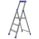 Стремянка комбинированная 3ст. из профильной трубы 40х20мм, с шир. ступенями-алюминий, с лотком для