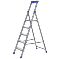 Стремянка комбинированная 5ст. из профильной трубы 40х20мм, с шир. ступенями-алюминий, с лотком для инстр.