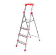 Стремянка метал. 4ст. из профильной трубы 40х20мм, с шир. ступенями, с лотком для инстр.