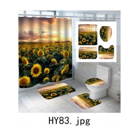 Комплект для ванной комнаты ZALEL фотопринт 4пр (шт180*200+ковр 45*75+45*37,5 +35,5*37,5)