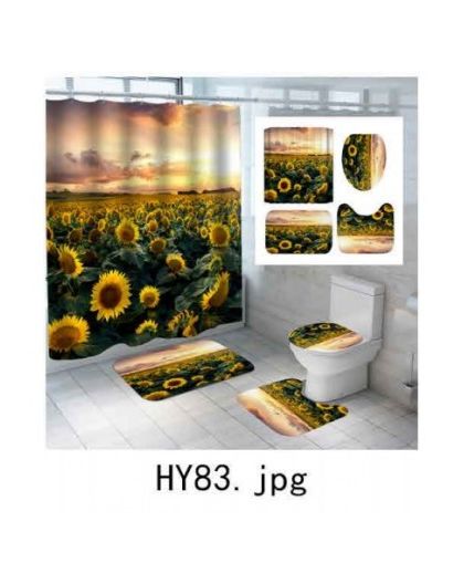 Комплект для ванной комнаты ZALEL фотопринт 4пр (штора180*200см + коврики 45*75+45*37,5 +35,5*37,5см)