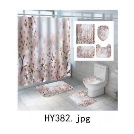 Комплект для ванной комнаты ZALEL фотопринт 4пр (шт180*200+ковр 45*75+45*37,5 +35,5*37,5)