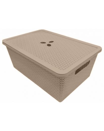 Корзина универсальная Wenge Style 15л с крышкой 398х273х177мм