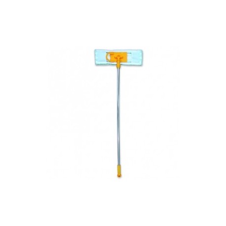 Швабра Флеттер с рычажком Умничка микрофибра, нетелескопическая ручка нержавеющая сталь, Оранжевая (30) KF-P013