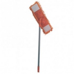 Швабра Флеттер Умничка микрофибра-лапша, телескопическая ручка, длина 130см (20) Оранжевая KD-8118
