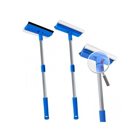 Окномойка Мамонтенок чистолюб 25см с телескопической ручкой 120см, голубая (50)