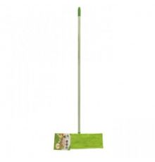Швабра Флеттер Умничка микрофибра, прорезиненная нетелескопическая полосатая ручка 120см (24) Зеле