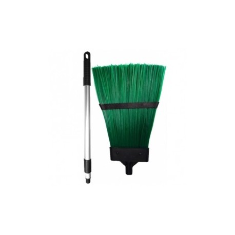 Метла садовая зеленая Умничка телескопическая ручка 95см, щетка 31см (24)