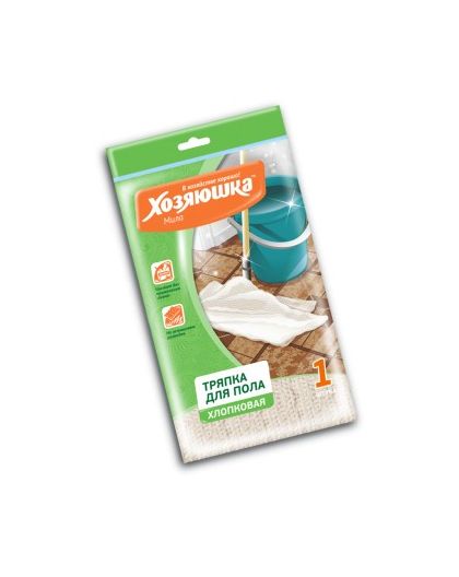 Тряпка для пола ХОЗЯЮШКА Мила хлопок белая 50*60см 1шт., Т-01