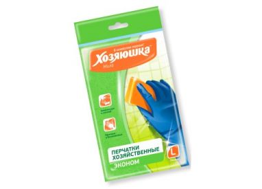 Перчатки хозяйственные ХОЗЯЮШКА Мила ЭКОНОМ размер L