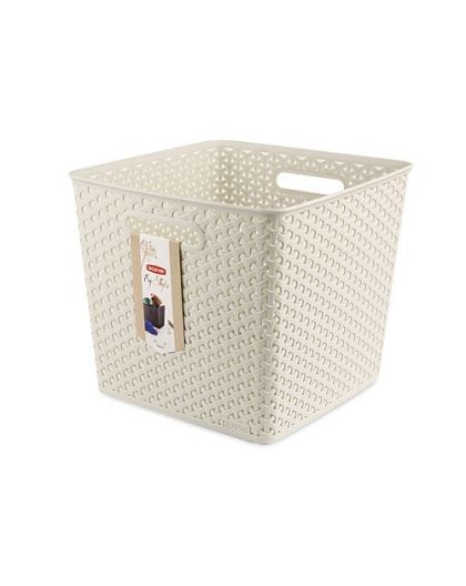 Корзинка квадратная 25л MY STYLE 325*325*280мм Кремовый
