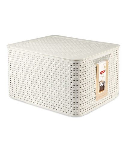 Корзинка прям. с крышкой 30л NATURAL STYLE L 445*330*248мм Кремовый