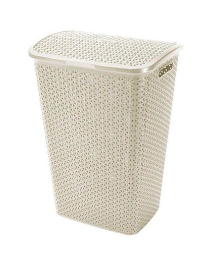 Корзина для белья 55л MY STYLE 430*330*600мм Кремовый