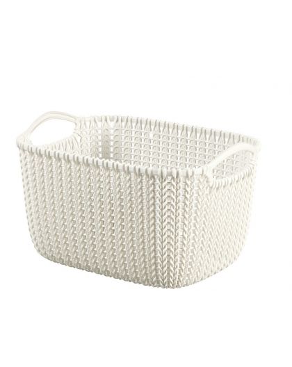 Корзинка прямоугольная 8л KNIT S 300*220*170мм Белый