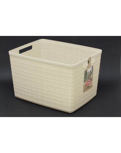 Корзинка L 20л JUTE 360*280*230мм Кремовый