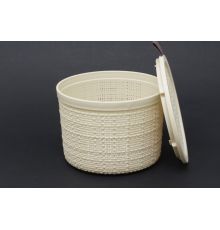 Контейнер круглый 2л JUTE 170*170*130мм Кремовый