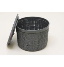 Контейнер круглый 2л JUTE 170*170*130мм Тёмно-серый