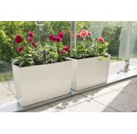 Горшок-контейнер ВЕРБЕНА с вкладкой Н190*В360*L560 + фитильный полив, Белый