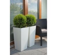 Горшок ФИНЕЗИЯ ДЖУТО с вкладышем 250*250*460 мм, Белый