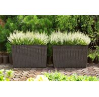 Горшок-контейнер ВЕРБЕНА РОТАНГ с вкладкой 190х560х365мм, Мокко