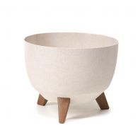 Кашпо ROMA ECO на ножках d47, h26,5 см белый (biały) съемные ножки + Дно-вкладка