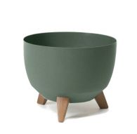 Кашпо ROMA ECO на ножках d40, h25 см зеленый (zielony leśny) съемные ножки + Дно-вкладка