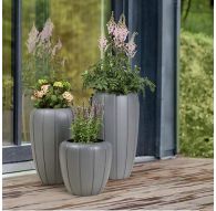 Кашпо GAJA низкая 40, h43 см серый (szary) с вкладышем