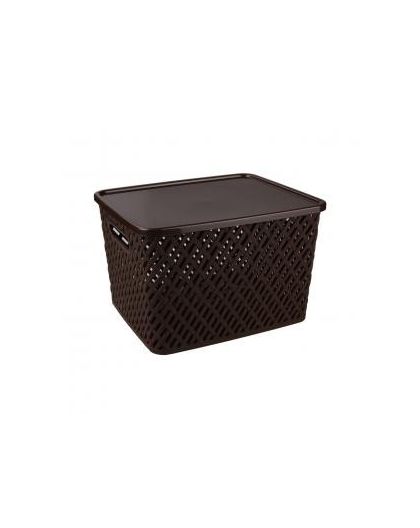 Корзина Плетенка (350х290х225)с крышкой, мокко