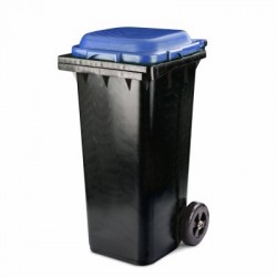 Бак для мусора 120л на колесах (черно-синий) 580х480х970 мм