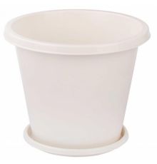 Горшок цветочный 10л (с поддоном) белый