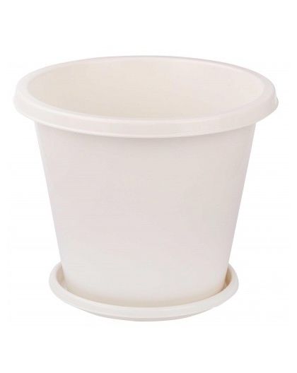 Горшок цветочный 10л (с поддоном) белый