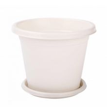 Горшок цветочный 3л (с поддоном) белый