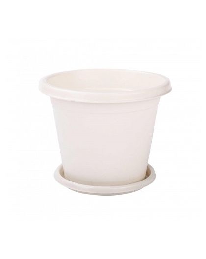 Горшок цветочный 2л (с поддоном) белый
