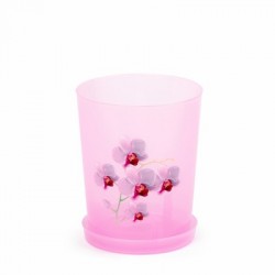 Горшок цв. для орхидеи 1,8 л с поддоном (прозрачно-розовый)