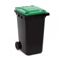Бак для мусора 240л на колесах (черно-зеленый) 760х555х1060 мм