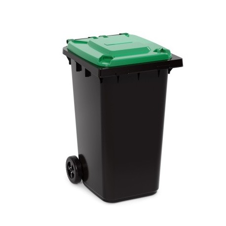 Бак для мусора 240л на колесах (черно-зеленый) 760х555х1060 мм