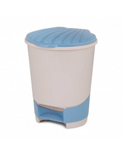 Контейнер для мусора 10л с педалью, св. бежево-голубой