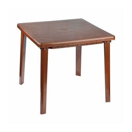 Стол квадратный (800х800х740) коричневый