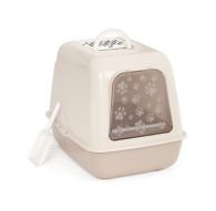 Туалет для кошек закрытый бежевый 505х390х410мм