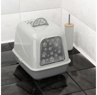 Туалет для кошек закрытый серый 505х390х410мм