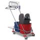 Тележка уборочная 2 ведра по 17л, отжим + корзина + держ. под мусор. мешок, рама метал. хром. (87х42