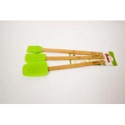 Набор лопаток и кисточки силиконовых с бамбук.ручками, 30см