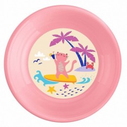 Тарелка детская глубокая декором 185мм (розовый)