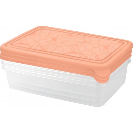 5 Набор контейнеров для продуктов HELSINKI Artichoke 3 шт. 0,9 л прямоугольные персиковая карамель