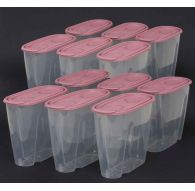 Набор емкостей для сыпучих продуктов 1,5л. 12 шт. Ягодный