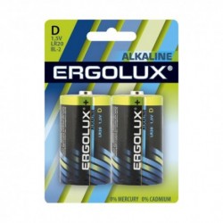 Батарейки Ergolux LR20 Alkaline BL-2 (LR20 BL-2, 1.5В)